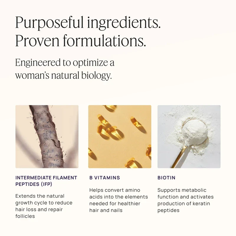OMI WELLBEAUTY OMI WELLBEAUTY Women's Hair Growth Peptides Gummies, Doctor Recommended, Follicle Fortifying Biotechnology, Clinically Proven to Visibly Grow More Hair and Reduce Hair Loss, 1-Month Supply - Image 7