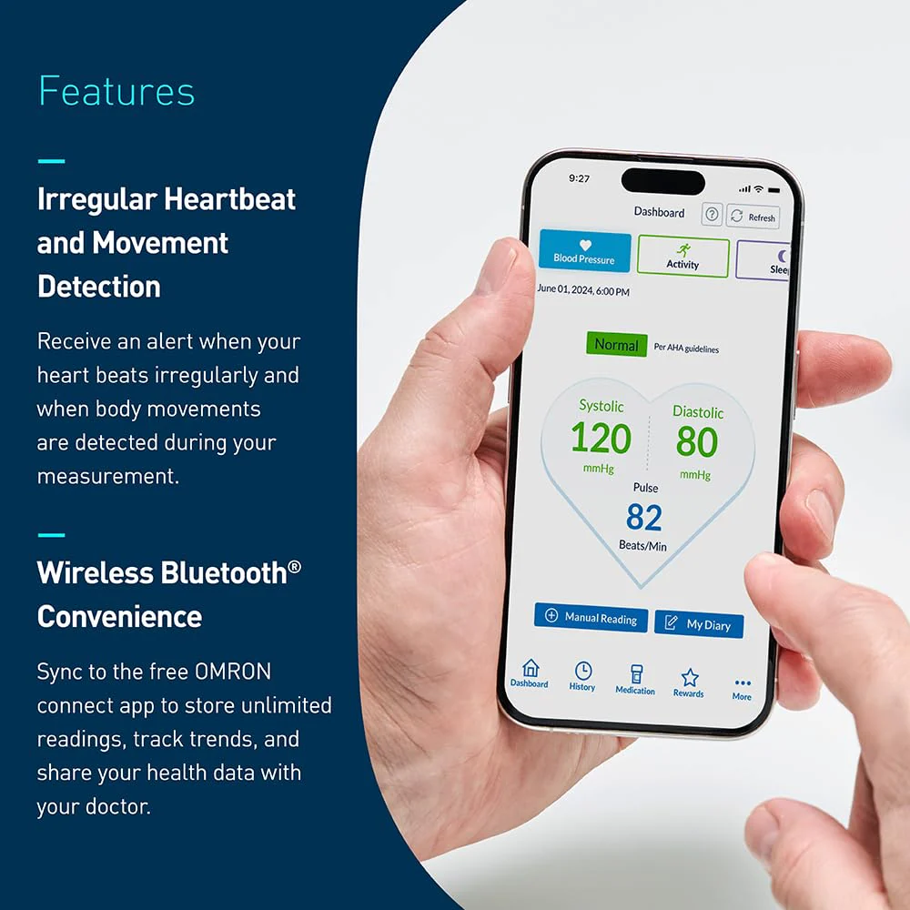 OMRON Bronze Upper Arm Blood Pressure Monitor - Clinically Validated Blood Pressure Arm Cuff - Use OMRON Connect App for Unlimited Free Measurements - Image 5