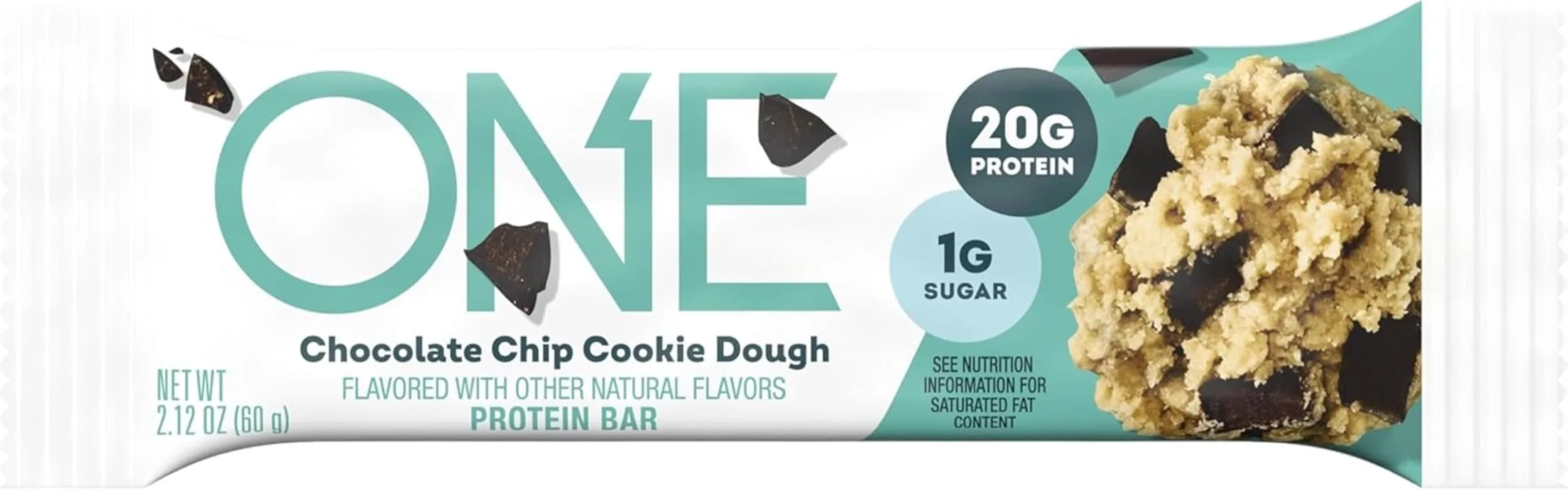 ONE Protein Bars, Chocolate Chip Cookie Dough, Gluten Free with 20g Protein and 1g Sugar, Pantry Staples, 2.12 oz (12 Count) - Image 3