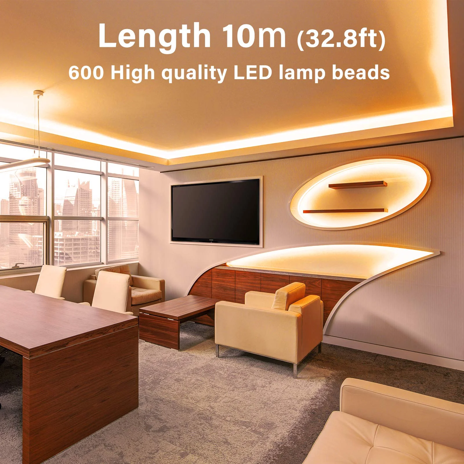 Onforu LED Strip Lights Warm White,32.8ft Dimmable 3000k Led Lights for Bedroom,Soft White Rope Light,2835 LEDs 12V Flexible Strip Tape Easter Lighting for Under Cabinet,Home,Kitchen,Bedroom,Christmas - Image 6
