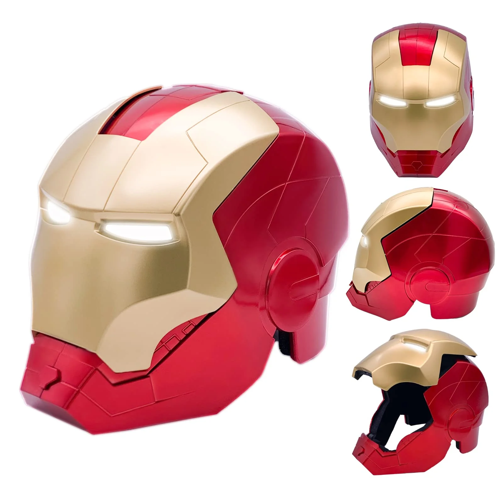Open/Close Wearable Helmet with Eyes Glowing for Kids and Teens Mask Costume and Role-Play Dress Up, Ideal for Birthdays, Christmas, Halloween(Child Size)