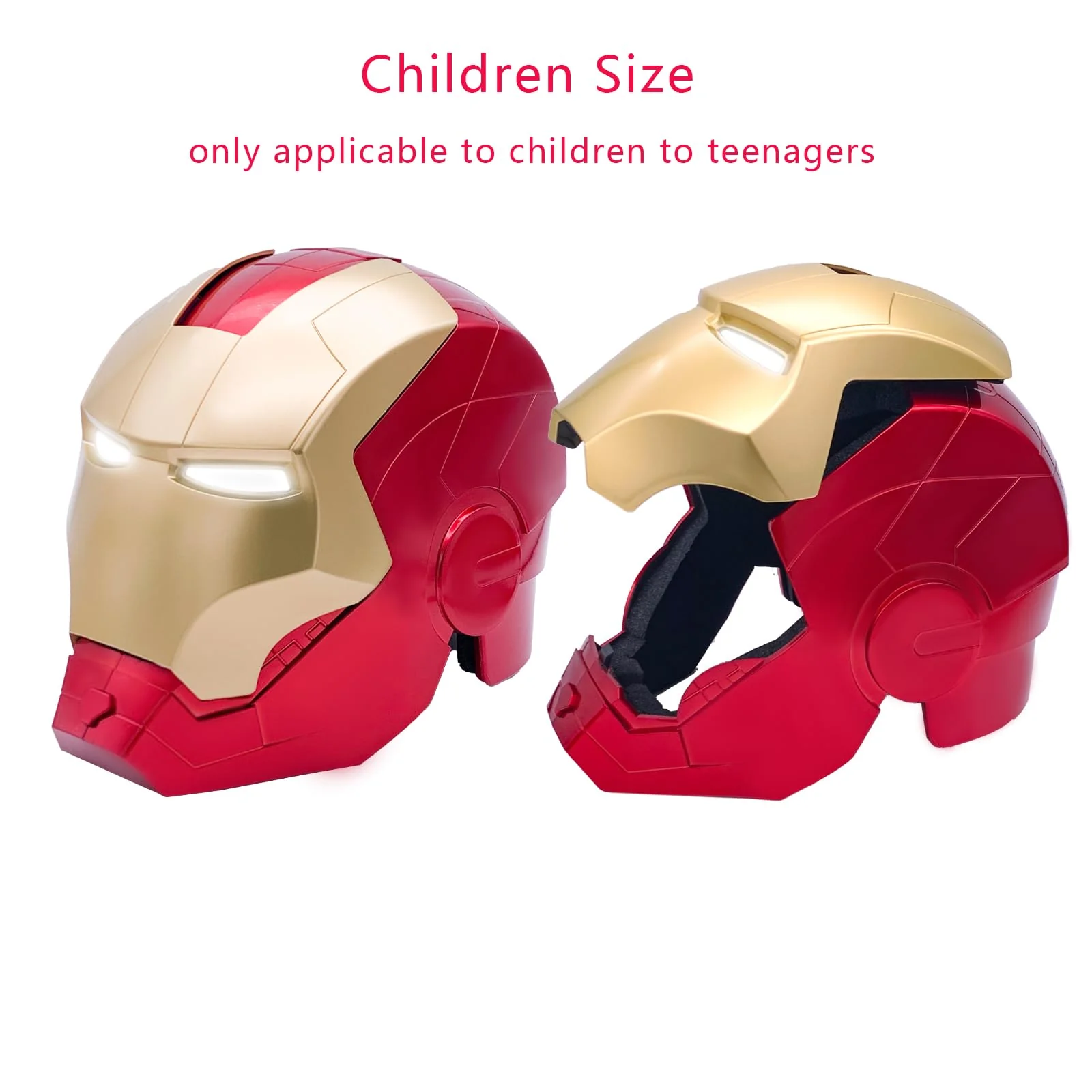 Open/Close Wearable Helmet with Eyes Glowing for Kids and Teens Mask Costume and Role-Play Dress Up, Ideal for Birthdays, Christmas, Halloween(Child Size) - Image 3
