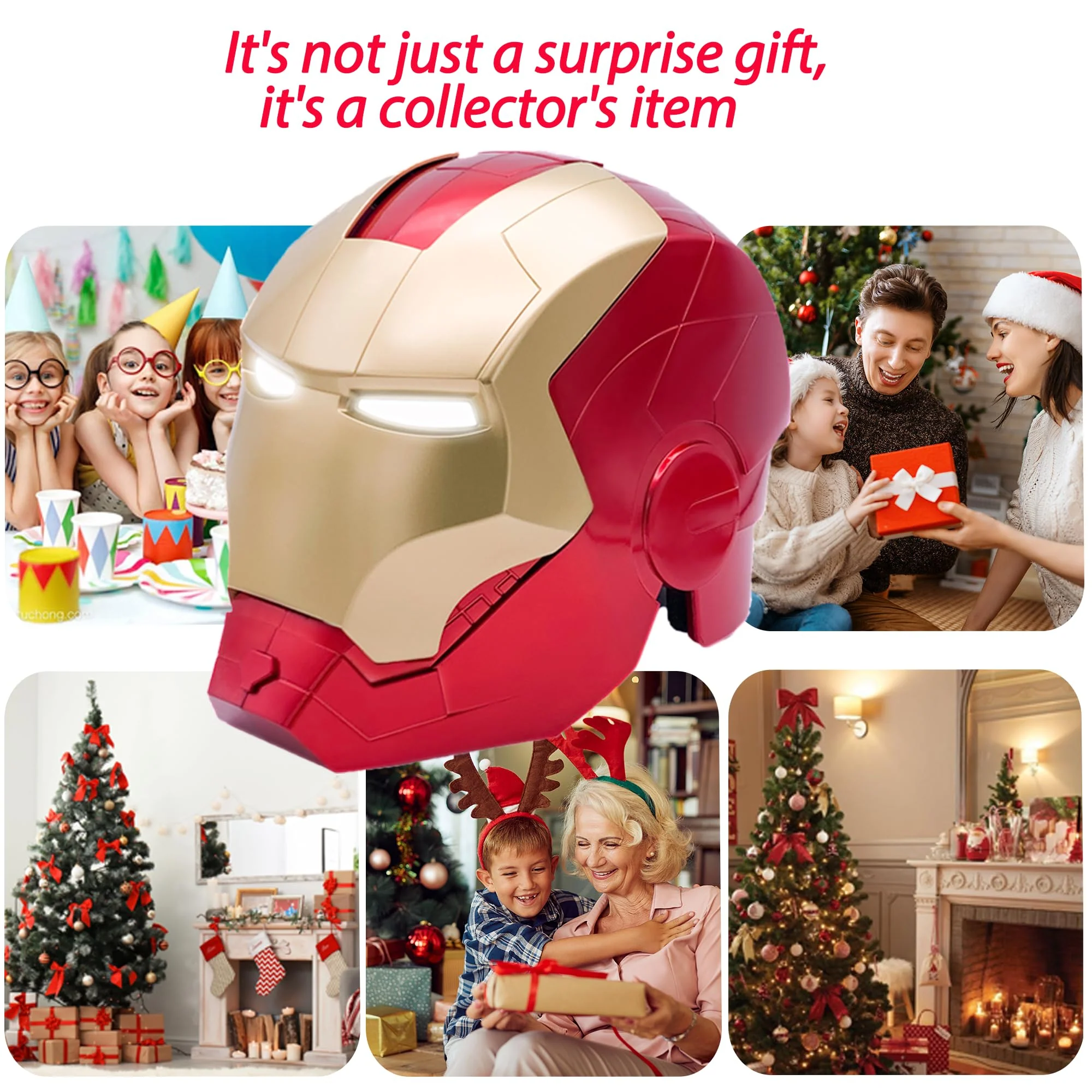 Open/Close Wearable Helmet with Eyes Glowing for Kids and Teens Mask Costume and Role-Play Dress Up, Ideal for Birthdays, Christmas, Halloween(Child Size) - Image 4