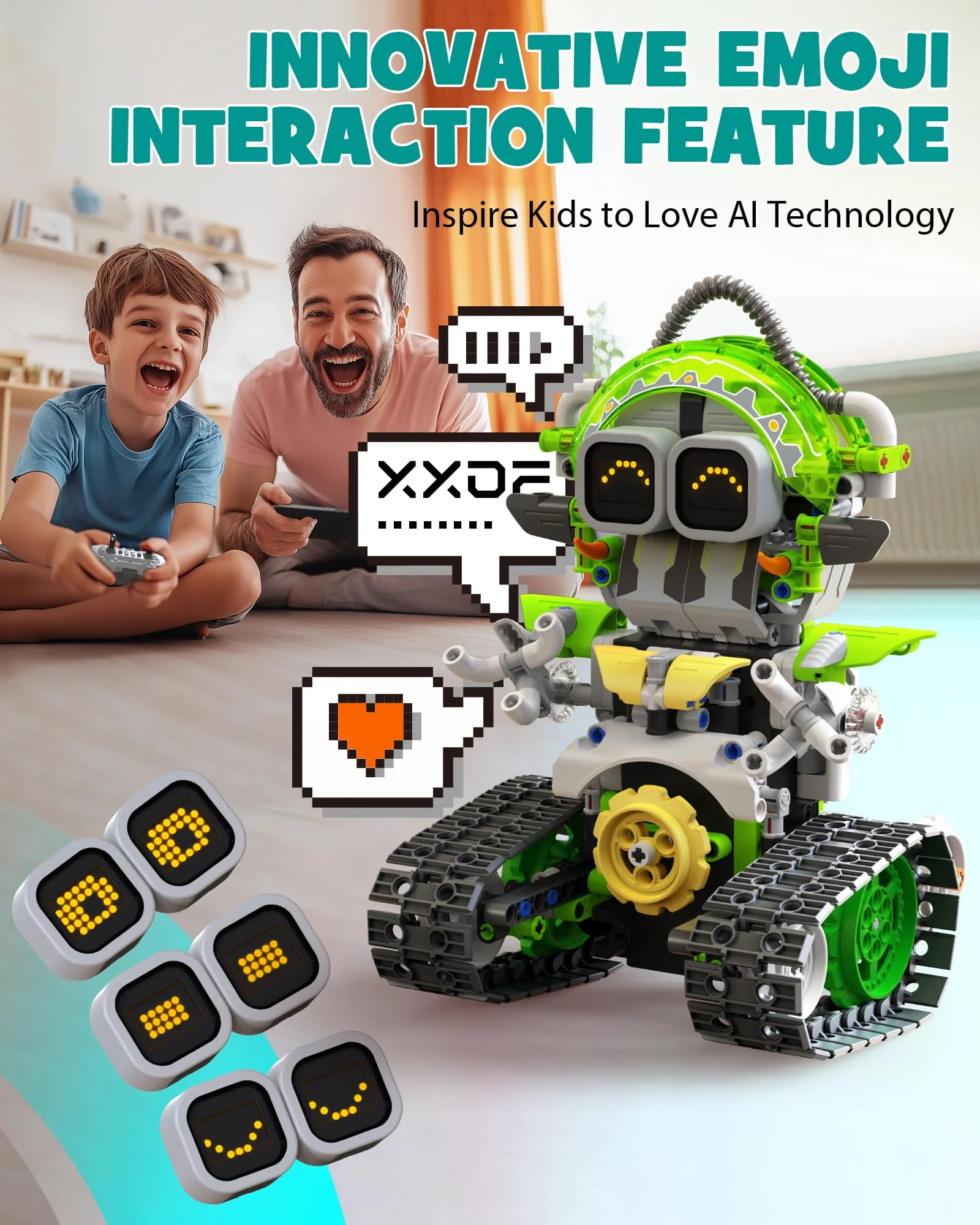 Opmind 5in1 STEM AI Robot Toys Building Set, 478Pcs APP & Remote Control Engineering Erector Blocks for Kids Age 6-8, Coding Interactive Educational Christmas Birthday Gift for 10-12 Year Boys & Girls - Image 5