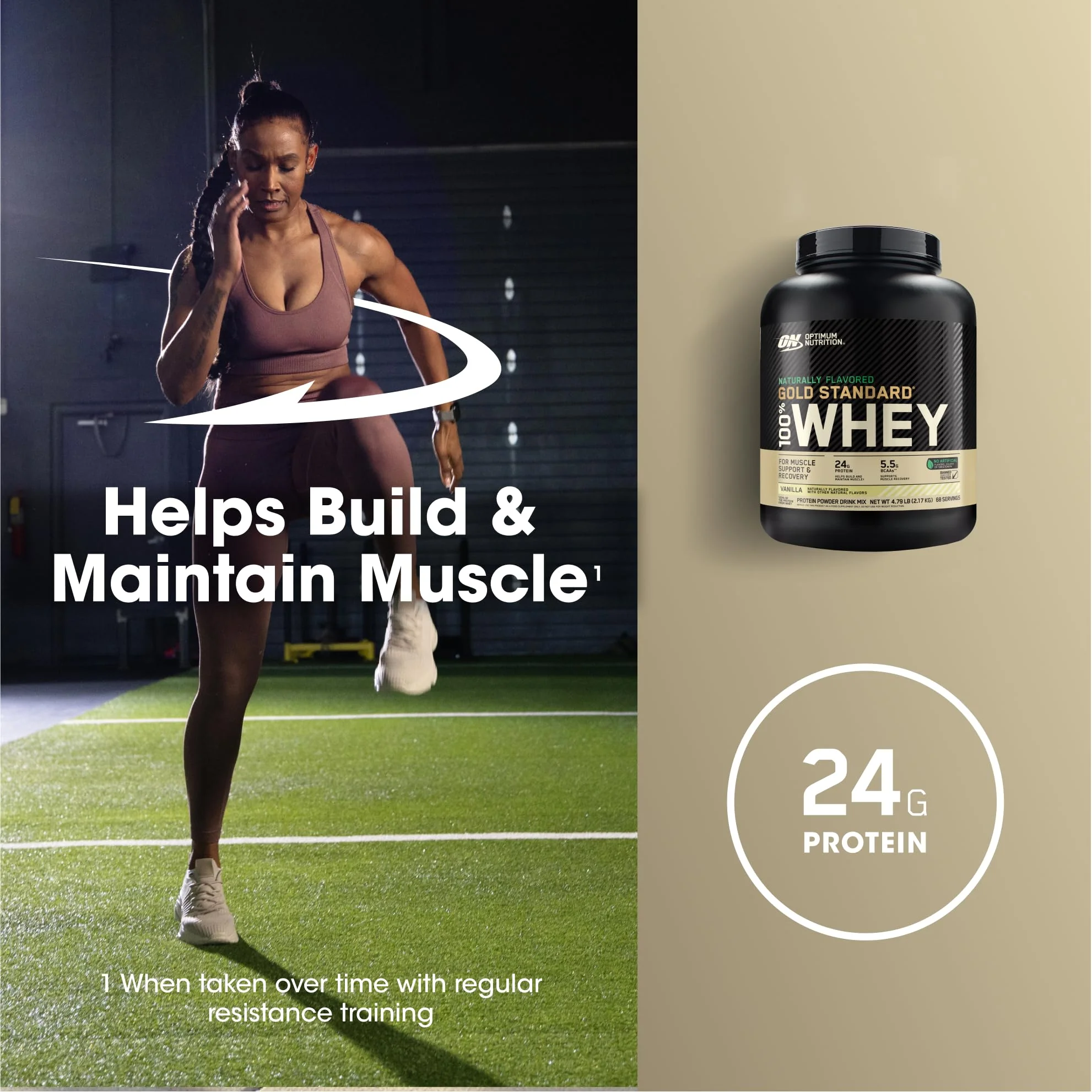 Optimum Nutrition Gold Standard 100% Whey Naturally Flavored Protein Powder 4.8 (Packaging May Vary), Vanilla, 76.8 Ounce - Image 8