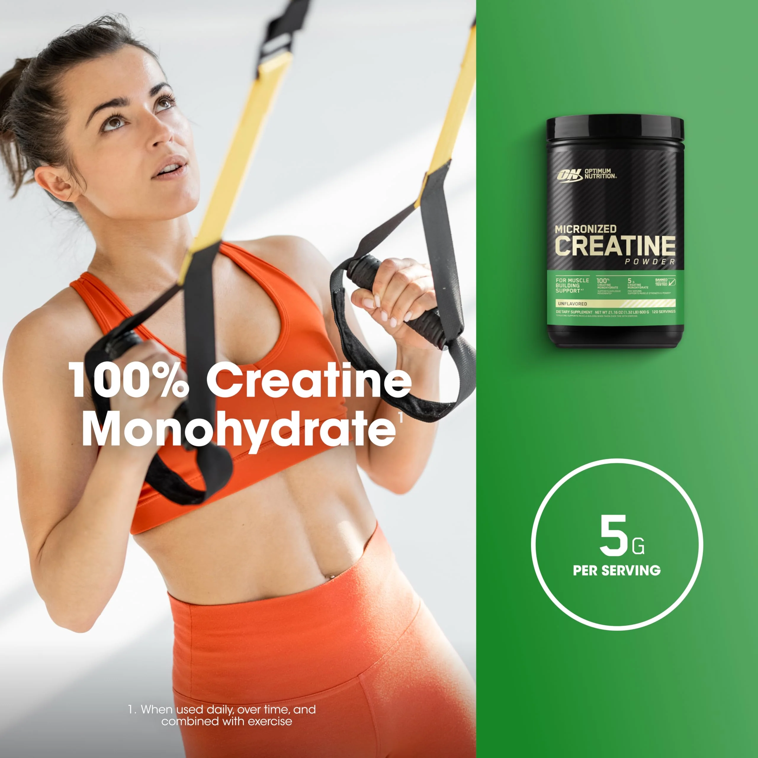 Optimum Nutrition Micronized Creatine Monohydrate Powder, Unflavored, 120 Servings, 600 Grams (Packaging May Vary) - Image 8