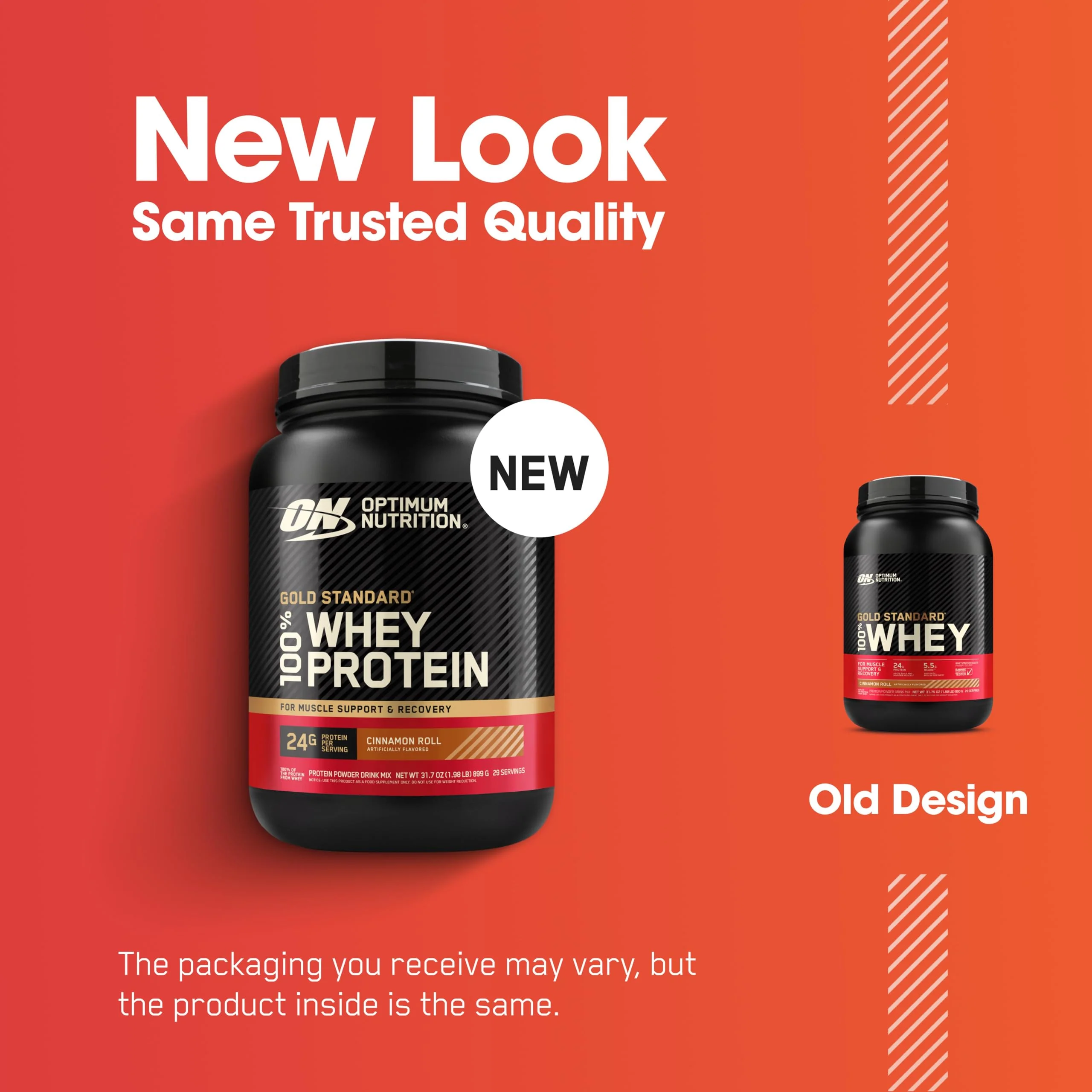 Optimum Nutrition New Flavor Gold Standard 100% Whey Protein Powder, Cinnamon Roll, 2 Pound (Pack of 1) (Packaging May Vary) - Image 12