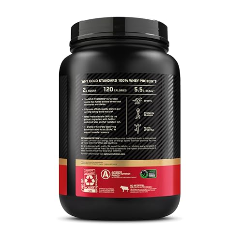 Optimum Nutrition New Flavor Gold Standard 100% Whey Protein Powder, Cinnamon Roll, 2 Pound (Pack of 1) (Packaging May Vary) - Image 2