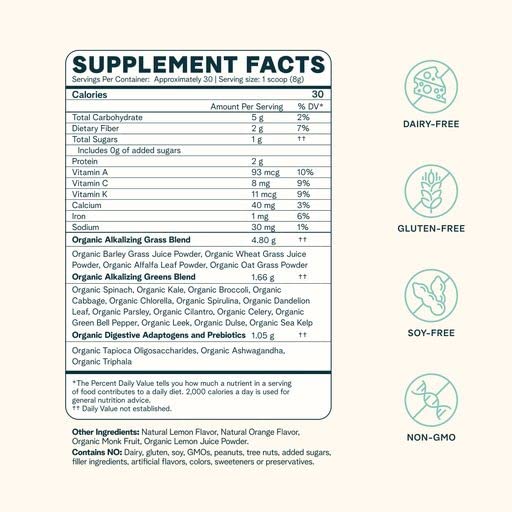 Ora Organic Greens Powder - Vegan, Gluten-Free, Organic Super Greens Drink for Energy and Detox | Antioxidants & Adaptogenic Herbs | 20+ Superfood Greens Blend - Citrus Flavor, 30 Servings - Image 6
