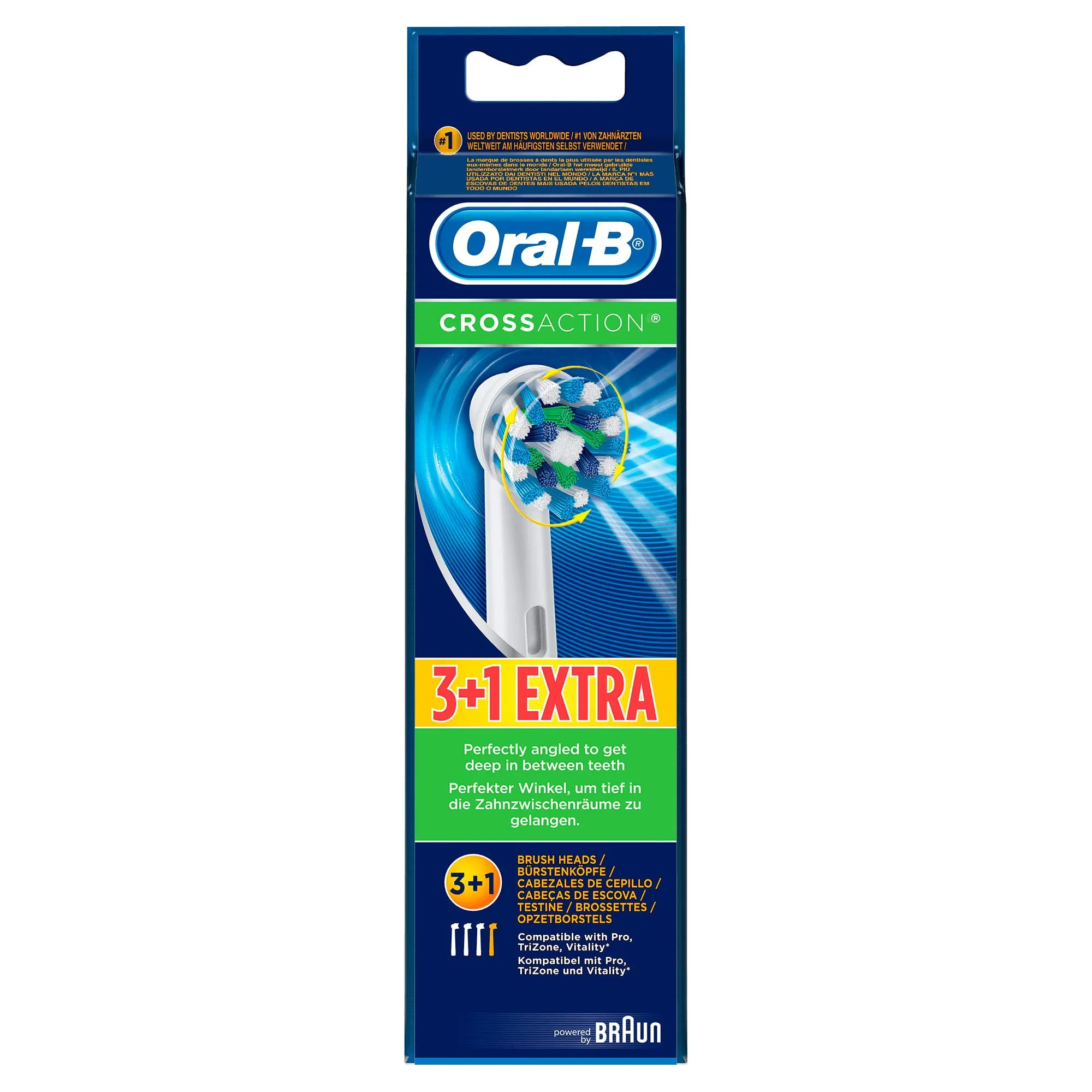 Oral B Cross Action Electric Toothbrush Replacement Brush Heads Refill, 4Count - Image 2