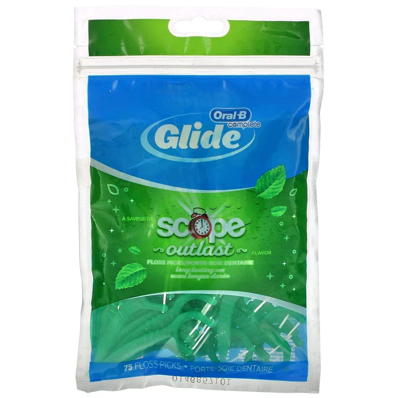 Oral-B Glide Complete Plus Scope Outlast Floss Picks, 3 Picks/Packet, 72 Count - 216 Floss Picks Total
