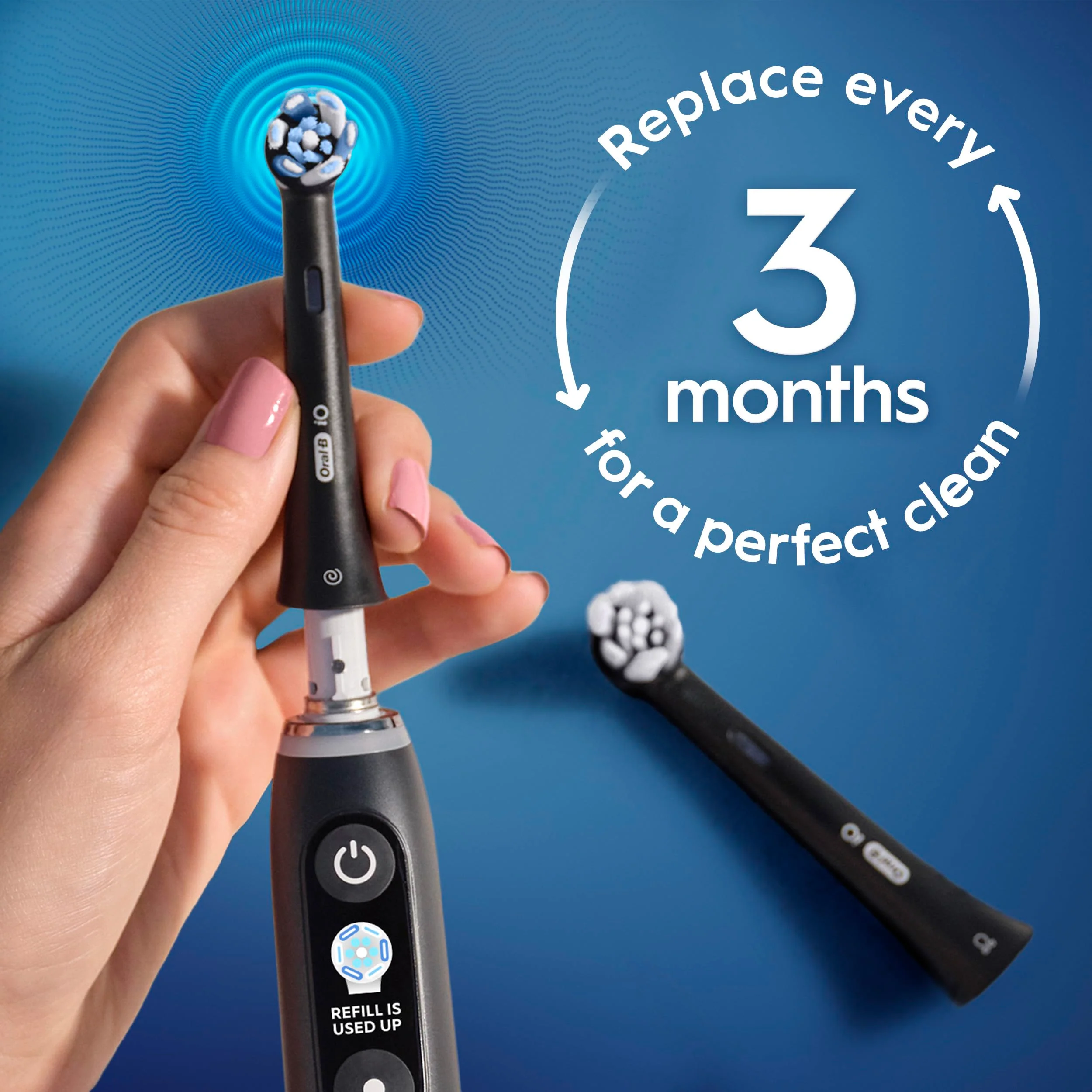 Oral-B iO Ultimate Clean Replacement Brush Heads, 5 Count, 4 Ultimate Clean + 1 Gum & Sensitive Black - Image 6