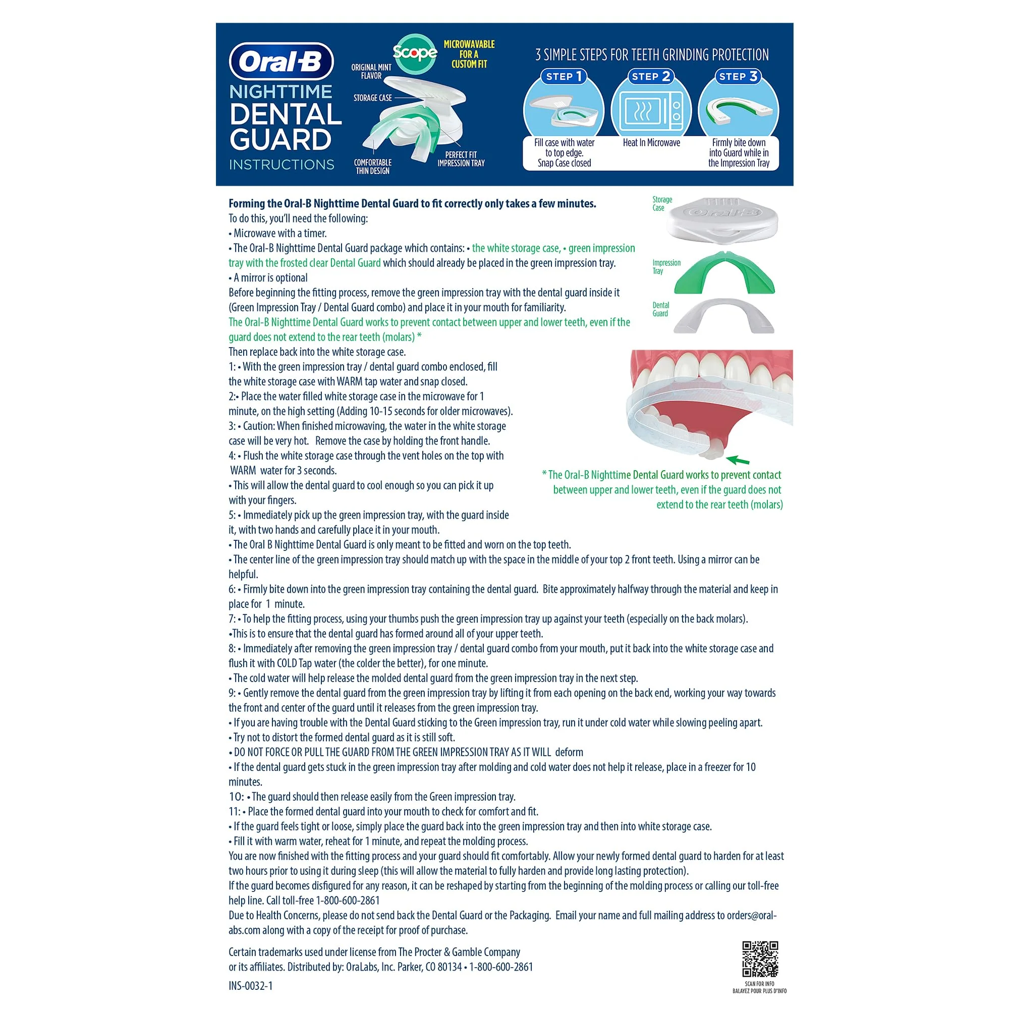 Oral-B Nighttime Dental Guard – Less Than 3-Minutes for Custom Teeth Grinding Protection with Scope Mint Flavor – Made in an FDA Audited USA Facility (2 Pack) - Image 5