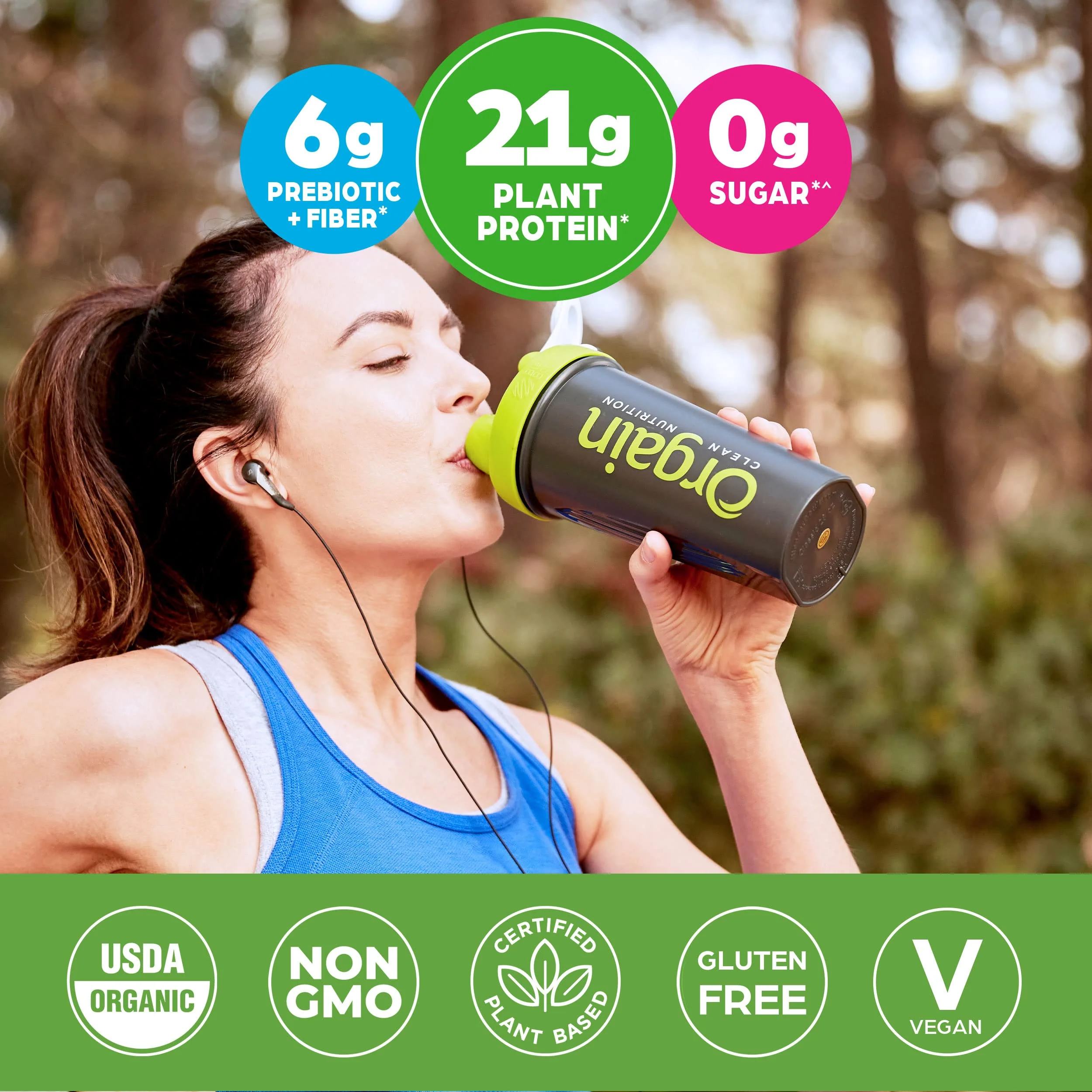 Orgain Organic Vegan Protein Powder, Creamy Chocolate Fudge - 21g Plant Protein, 6g Prebiotic Fiber, Low Carb, No Lactose Ingredients, No Added Sugar, Non-GMO, For Shakes & Smoothies, 10 Travel Packs - Image 5