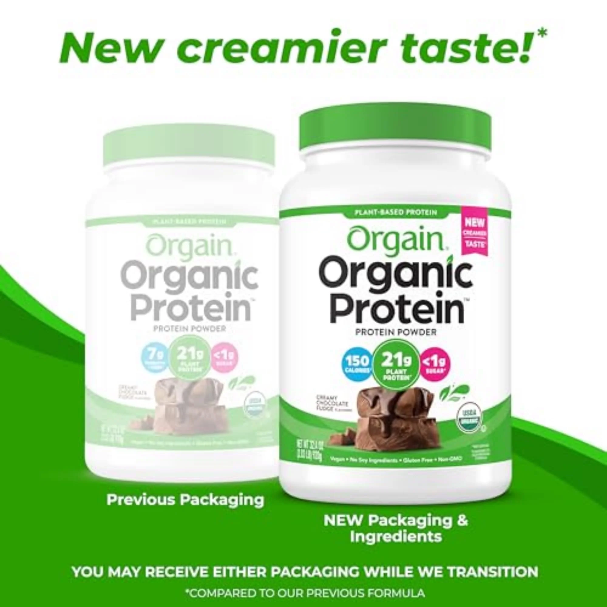 Orgain Organic Vegan Protein Powder, Creamy Chocolate Fudge - 21g Plant Protein, 6g Prebiotic Fiber, Low Net Carb, No Lactose Ingredients, No Added Sugar, Non-GMO, For Shakes & Smoothies, 2.03 lb - Image 6