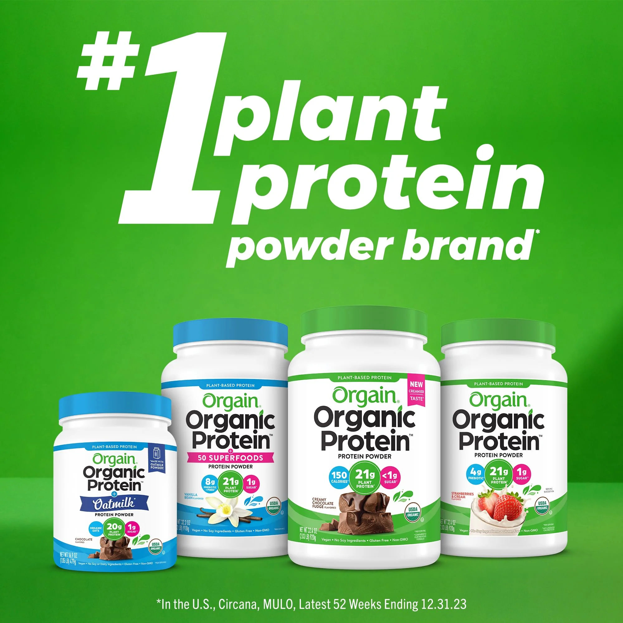 Orgain Organic Vegan Protein Powder, Fruity Cereal - 21g Plant Based Protein, Gluten Free, Dairy Free, Lactose Free, Soy Free, No Sugar Added, Kosher, For Smoothies & Shakes - 2.03 lb - Image 2
