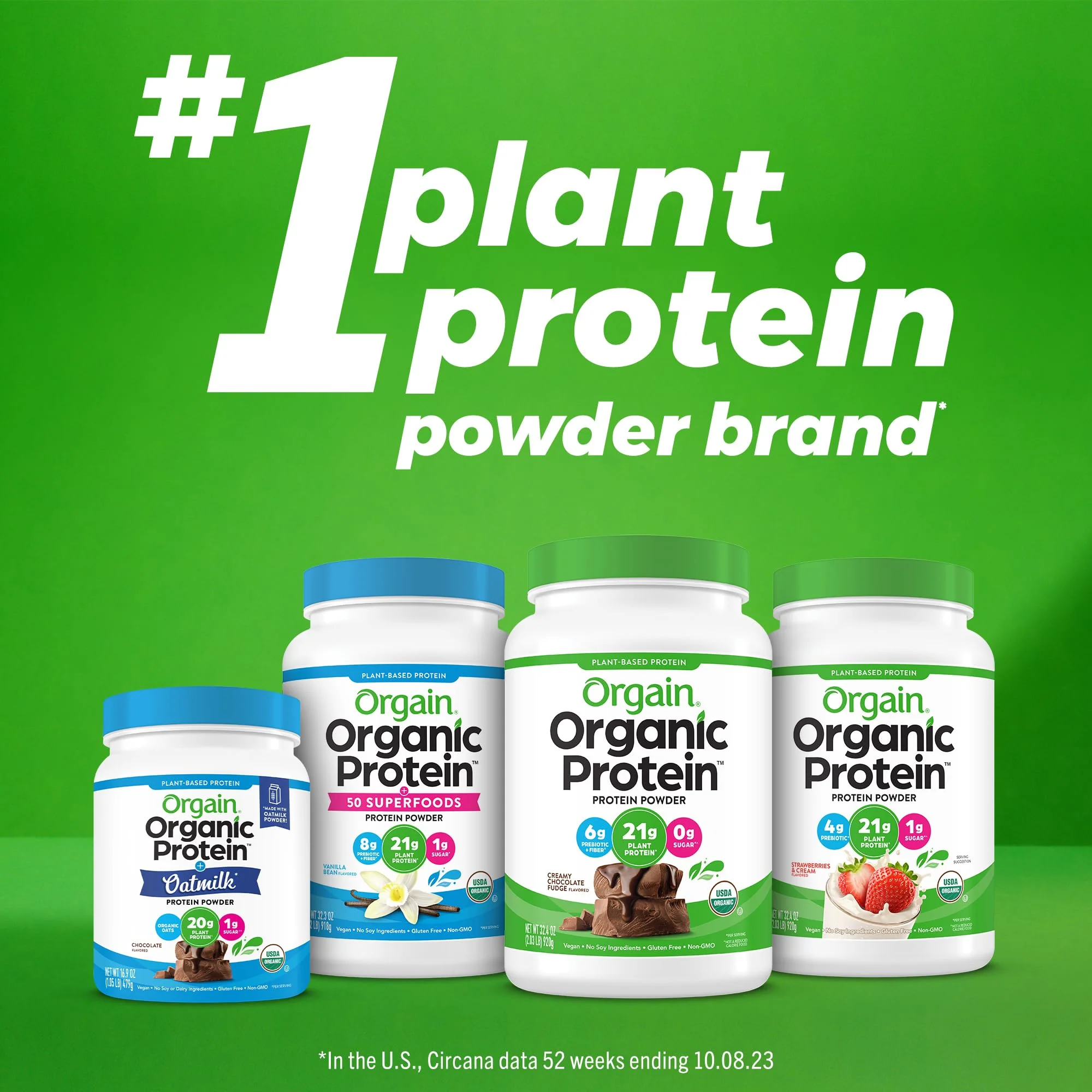 Orgain Organic Vegan Protein Powder, Strawberries & Cream - 21g of Plant Based Protein, Low Net Carbs, Gluten/ Lactose Free, No Sugar Added, Soy Free, Non-GMO, 2.03 Lb - Image 5