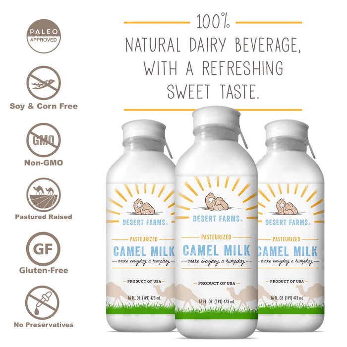 DESERT FARMS Organic Fresh Frozen Camel Milk - Fresh Flavor with Health Benefits - Pure & Natural Grade A -Allergen Free Milk from Healthy Camels in Midwest - Made In The USA [6 Pack] - Image 5