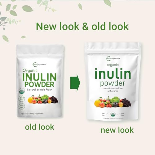 Organic Inulin FOS Powder (Jerusalem Artichoke), 2.2 Pounds (35 Ounce), Quick Water Soluble, Prebiotic Intestinal Support for Colon and Gut Health, Natural Fibers for Smoothie & Drinks, Vegan Friendly - Image 5