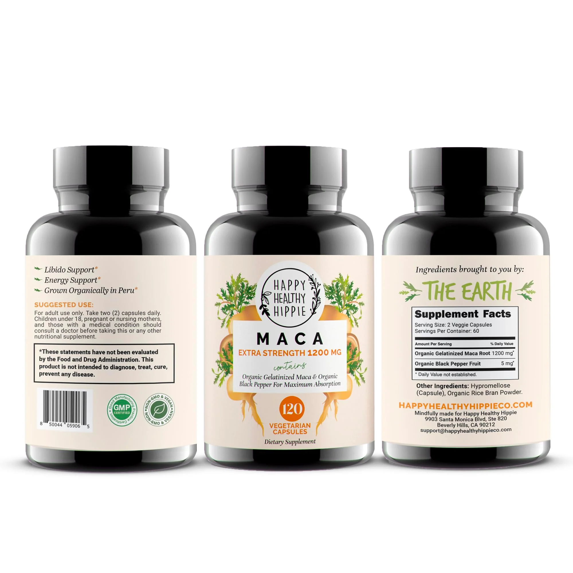 Organic Maca Root Capsules 1200 mg – Libido Booster for Women Fast Acting & Potent | Aphrodisiac Supplement | Energy Pills from Peru | Includes Black Pepper for High Absorption | Vegan, 120 Ct - Image 2