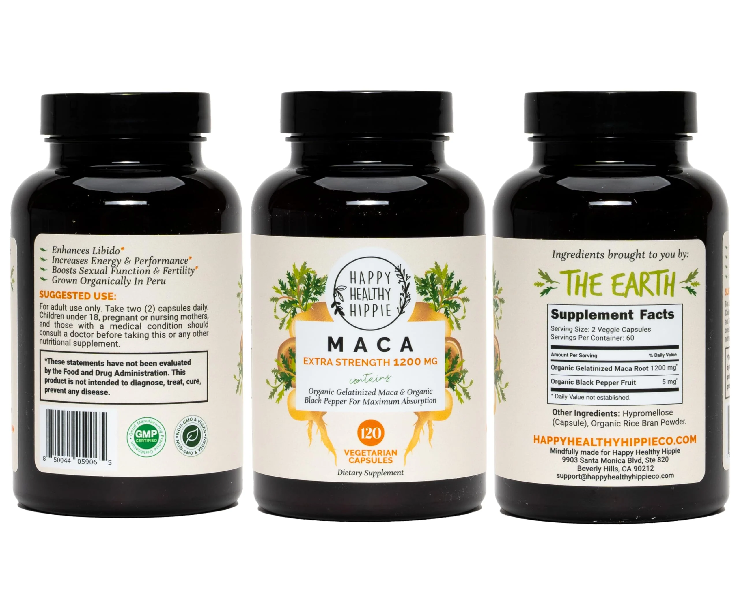 Organic Maca Root Capsules 1200 mg – Libido Booster for Women Fast Acting & Potent | Aphrodisiac Supplement | Energy Pills from Peru | Includes Black Pepper for High Absorption | Vegan, 120 Ct - Image 3
