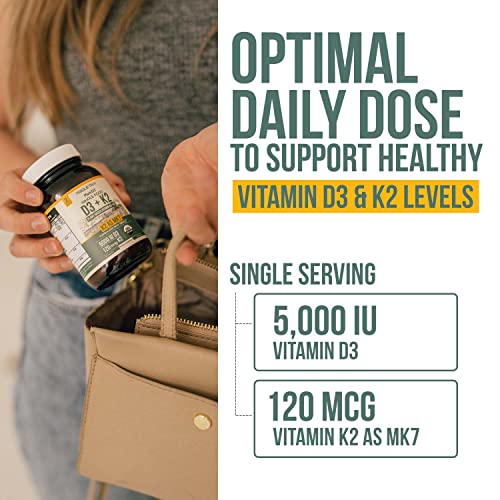 Organic Plant D3 + K2 | 5000 iu D3 + 120 mcg K2 as All-Trans MK7 from MenaQ7® - 100% Whole Food, Raw & Vegan | Enhanced Digestion with Prebiotic & Superfood Complex – D3 from Organic Algae (60 Count) - Image 8