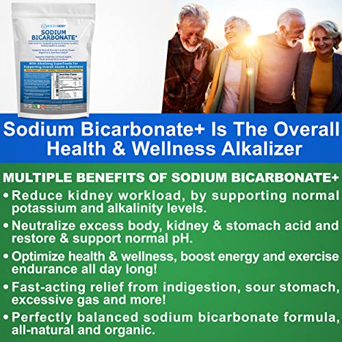 Organic Sodium Bicarbonate Alkaline Supplement For Alkalinity. Support Kidneys & Stomach Acid Neutralizer with Alkaline Superfoods. Sodium Bicarbonate Powder Kidney Immune Support Antacid Sports 1 LB. - Image 6