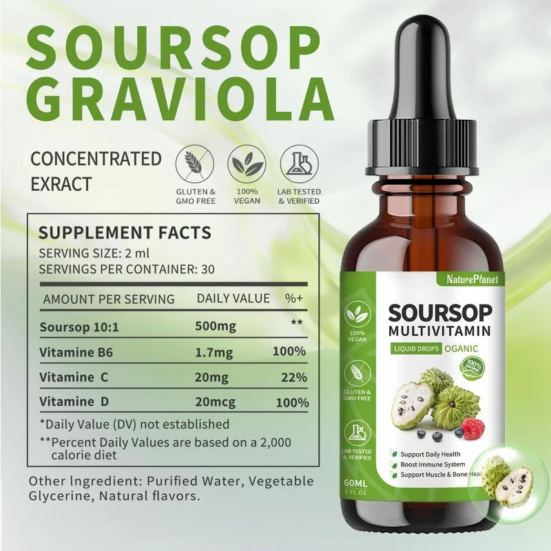 Organic Soursop Multivitamin Liquid Drops supplement - Herbal Supplement - Image 3