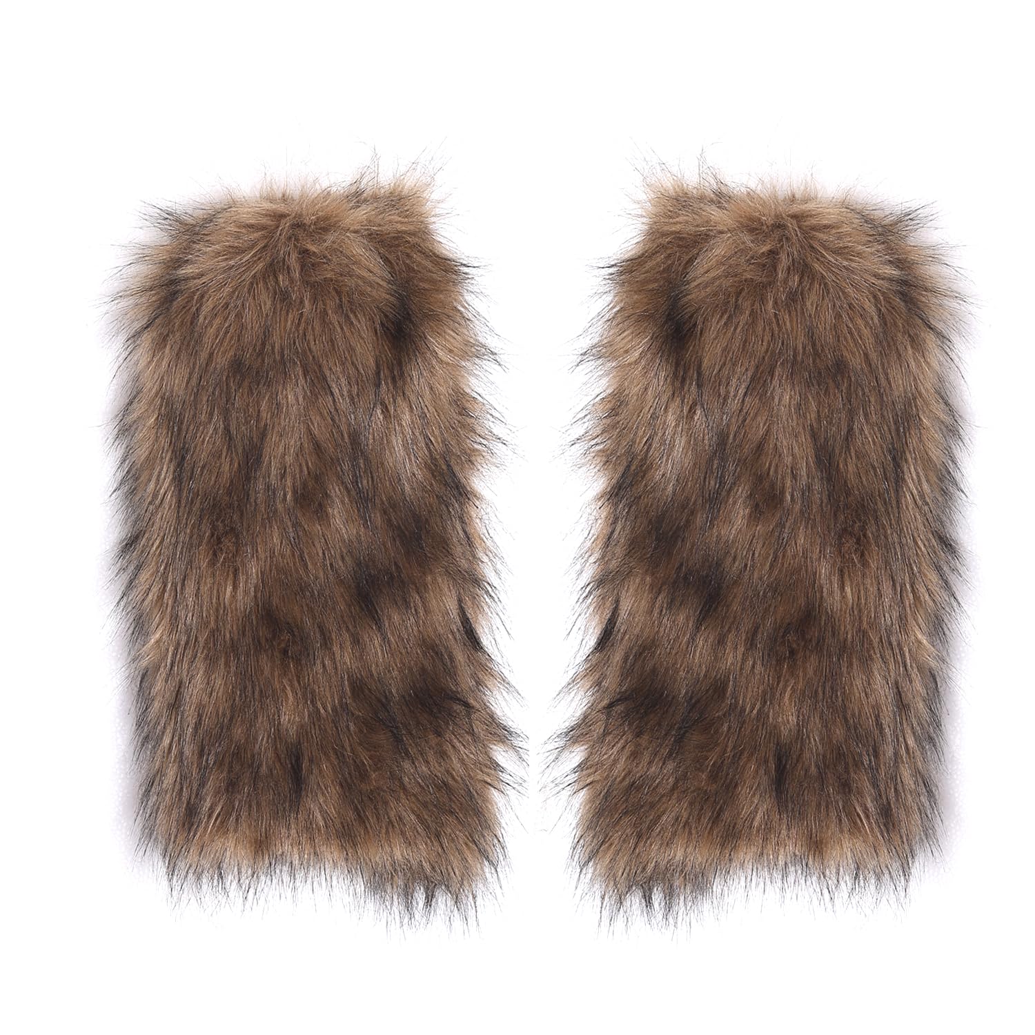 OSPNIEEK Fur Leg Warmers, Furry Leg Warmers for Womens, Faux Fluffy Leg Warmer, Soft Fuzzy Leg Warmer Boot Cuffs Covers for Winter Warm, Christmas, Halloween, Cosplay Party (Brown) - Image 3