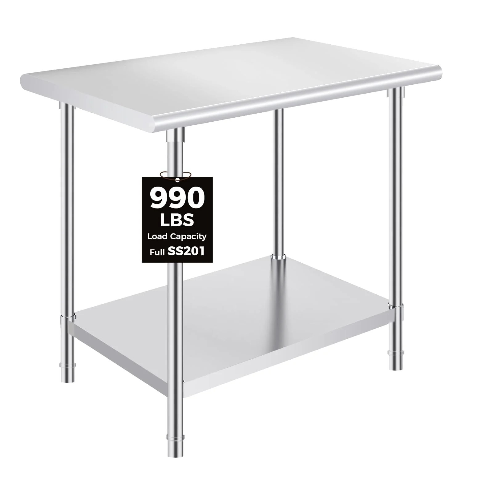 OSTBA Stainless Steel Table for Prep & Work 24x36 Inches, NSF Metal Commercial Heavy Duty Table with Adjustable Undershelf and Adjustable Foot for Restaurant Kitchen Home and Hotel
