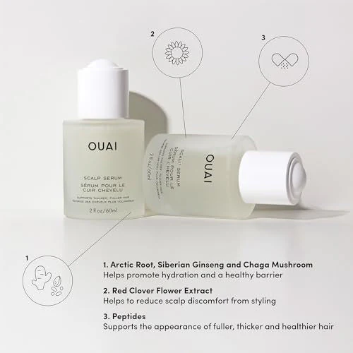 OUAI Scalp Serum - Balancing and Hydrating Serum with Red Clover Extract, Siberian Ginseng and Peptides for Thicker and Fuller-Looking Hair - Paraben, Phthalate and Sulfate Free Scalp Care (2 Fl Oz) - Image 5