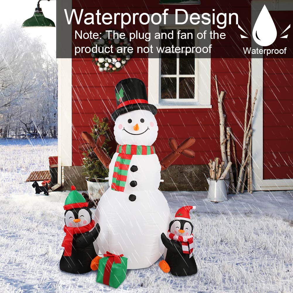 OurWarm 6ft Christmas Inflatables Outdoor Decorations, Blow Up Snowman Penguins Inflatable with Rotating LED Lights for Christmas Indoor Outdoor Yard Garden Decorations - Image 4