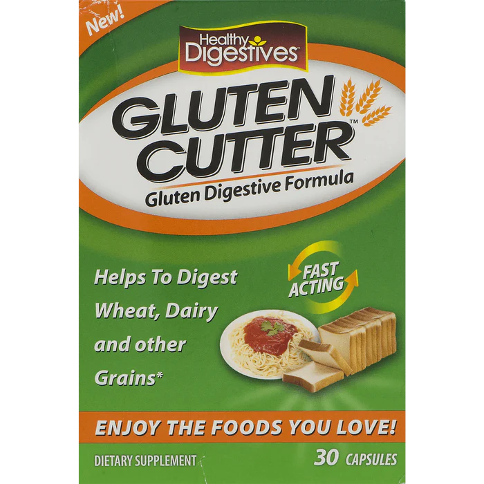 GLUTEN CUTTER Healthy Digestives Gluten Cutter, Dietary Supplement, 30 Capsules Each (Pack of 3)