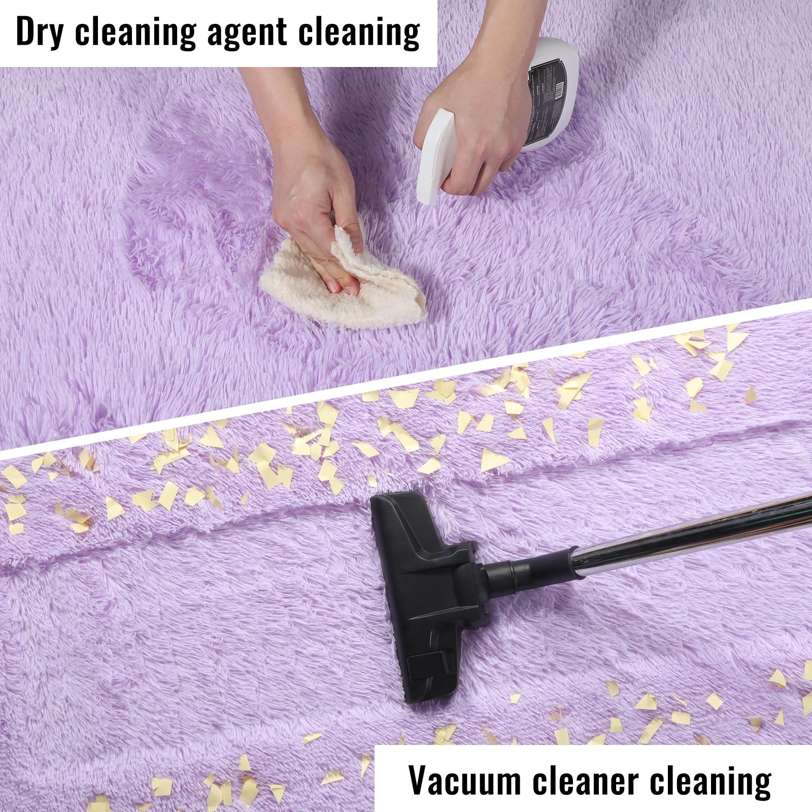 PAGISOFE Fluffy Soft Purple Rug 4' x 6' Rug, Shaggy Rugs for Bedroom Living Room,Furry Rugs for Bedroom Princess,Bedside Rug Nursery Christmas Home Decoration Shag Carpet for Kids Teen's Room - Image 2