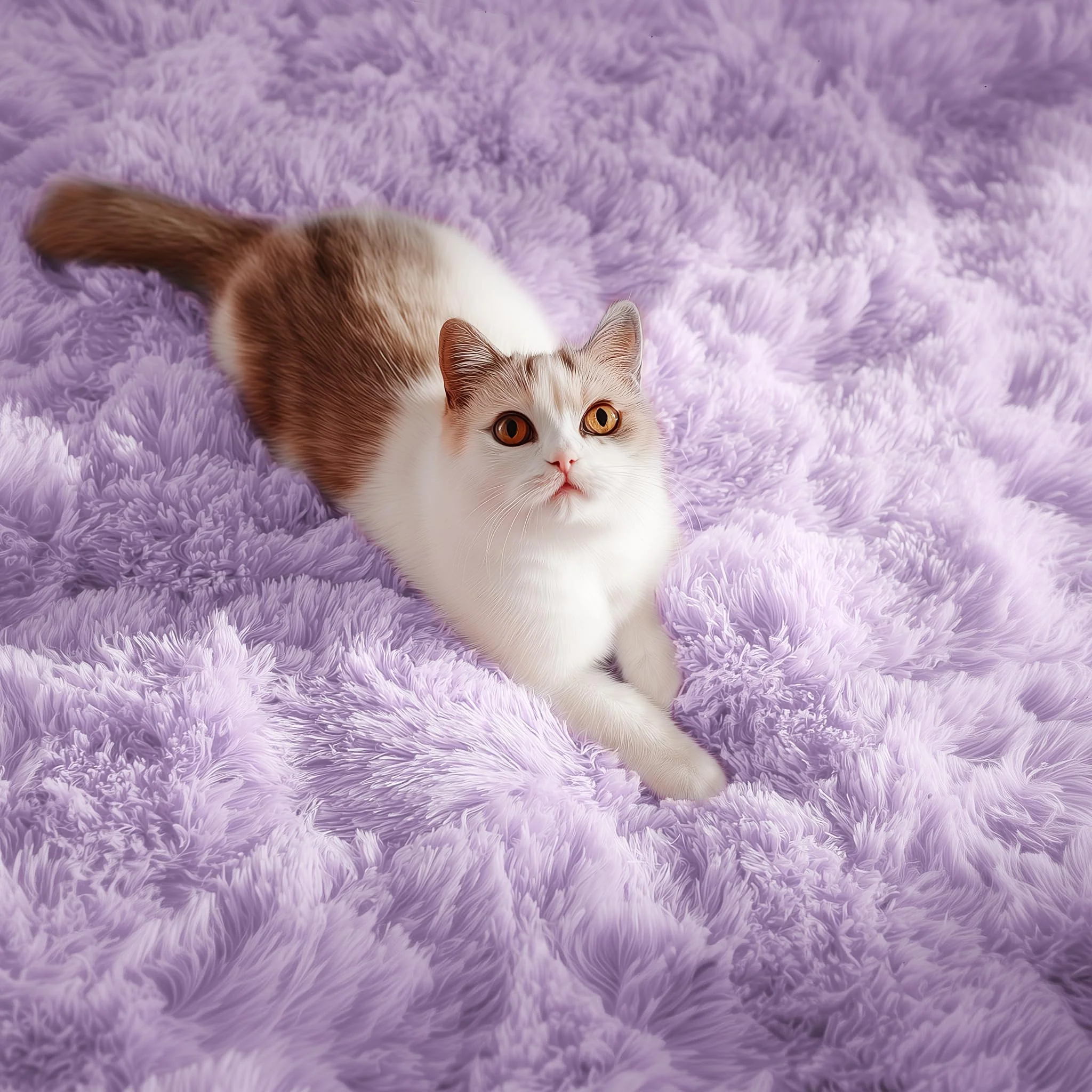 PAGISOFE Fluffy Soft Purple Rug 4' x 6' Rug, Shaggy Rugs for Bedroom Living Room,Furry Rugs for Bedroom Princess,Bedside Rug Nursery Christmas Home Decoration Shag Carpet for Kids Teen's Room - Image 7