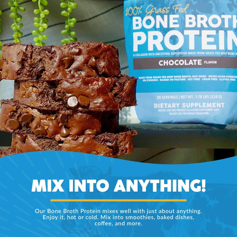 Paleovalley Paleovalley 100% Grass Fed Bone Broth Protein Powder - Chocolate - Rich in Collagen for Hair, Skin, Gut Health, Bone and Joint Support - 28 Servings - Image 6