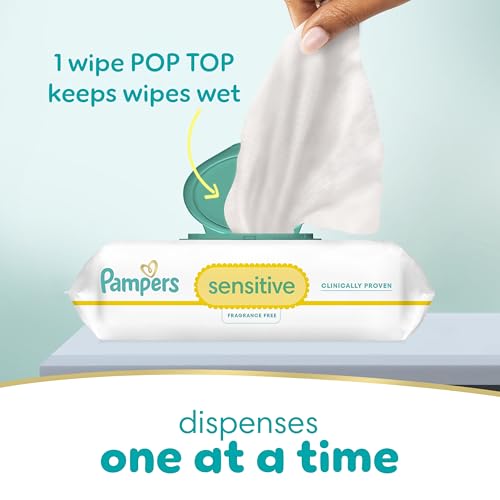 Pampers Baby Wipes, Sensitive, Water Based Wipe, Clinically Proven, Hypoallergenic, and Unscented for Babies, 1008 Wipes Total (12 Flip-Top Packs) - Image 21