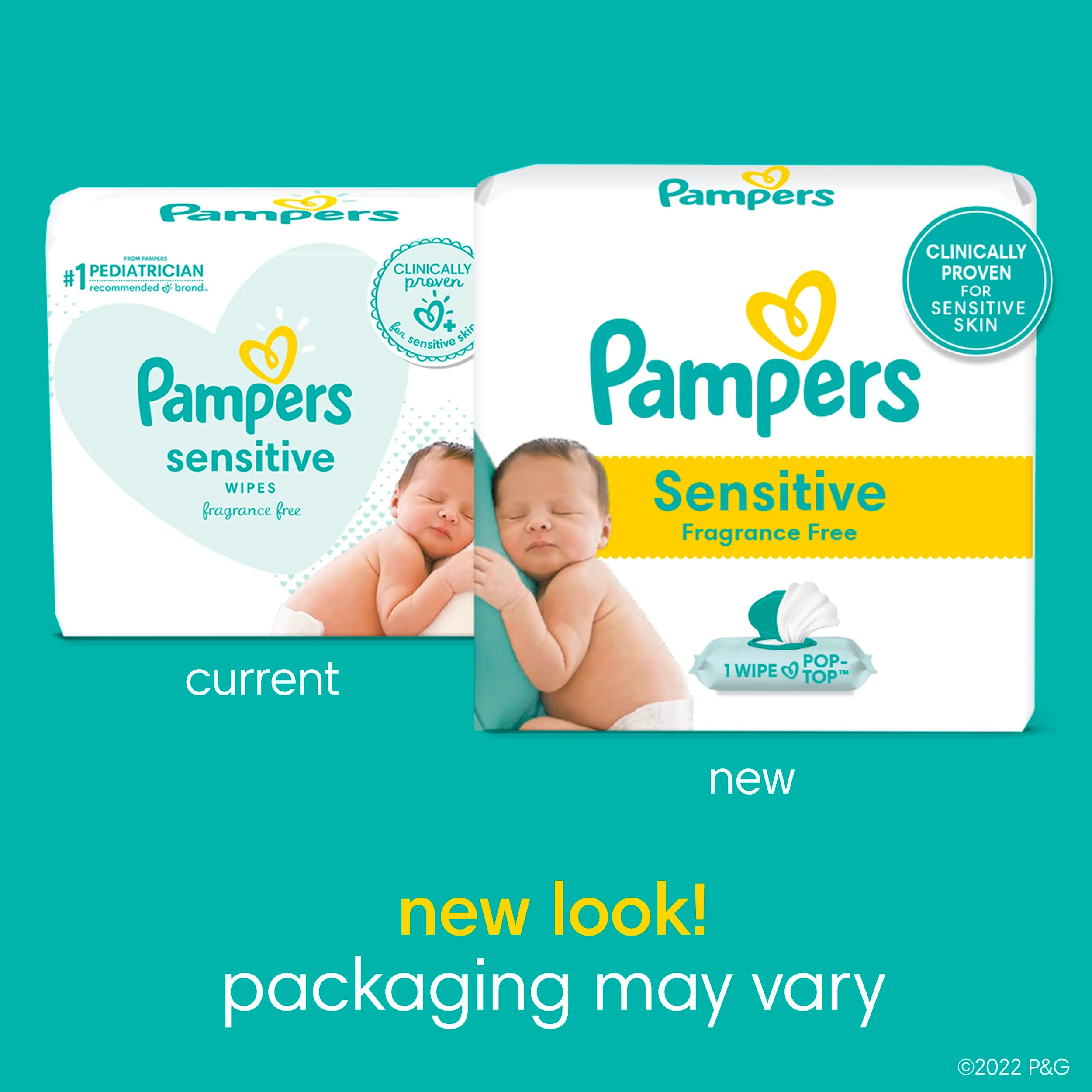 Pampers Baby Wipes, Sensitive, Water Based Wipe, Clinically Proven, Hypoallergenic, and Unscented for Babies, 1008 Wipes Total (12 Flip-Top Packs) - Image 80