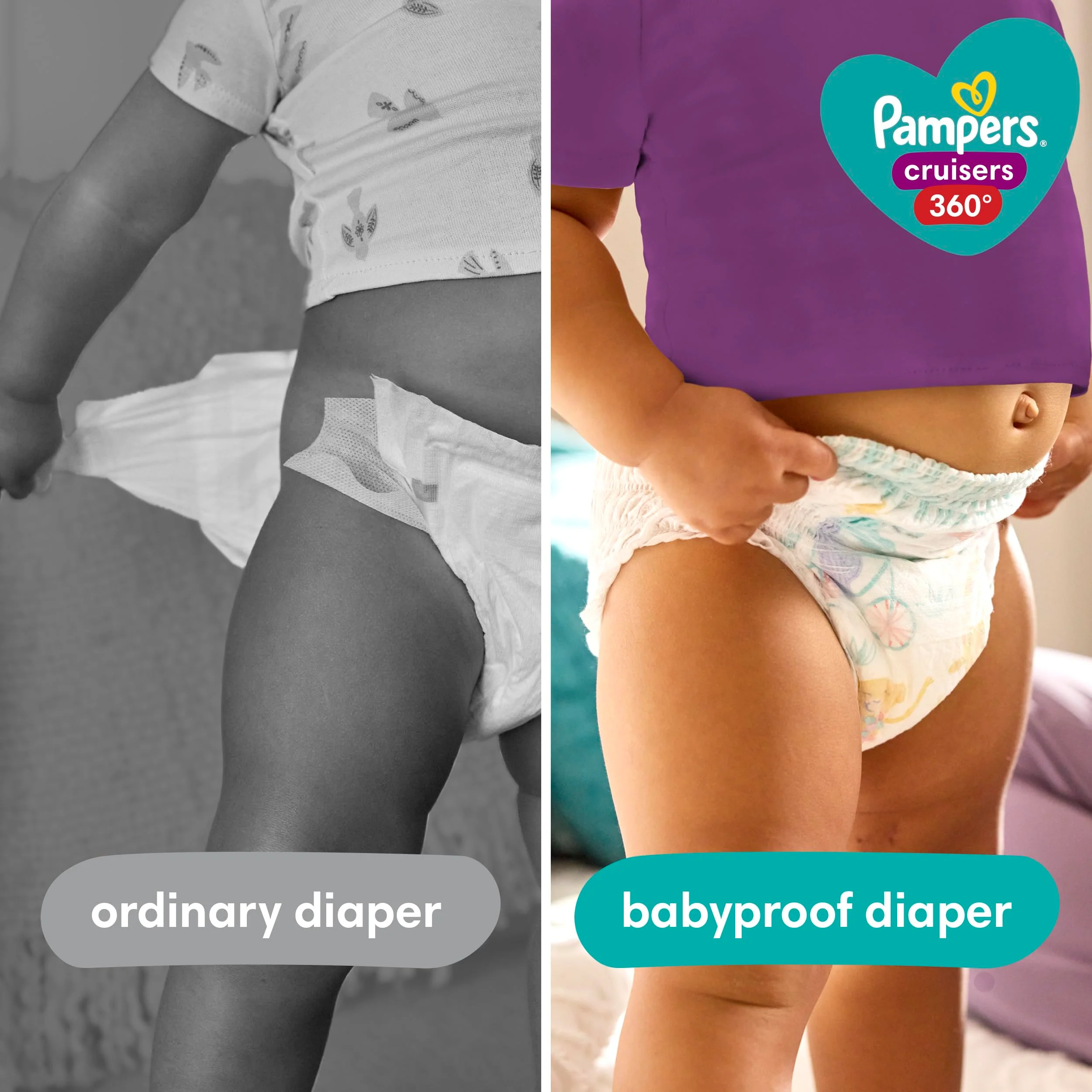 Pampers Diapers - Cruisers 360 - Size 6, 48 Count, Babyproof up to 100% Leakproof Pull-On Diaper - Image 2
