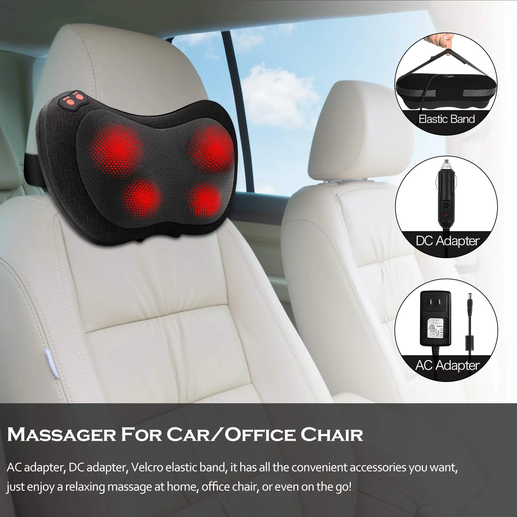 Papillon Back Massager,Shiatsu Neck Massager for Pain Relief,Electric Shoulder Foot Massage Pillow with Heat,Gifts for Mothers Day,Christmas Gifts for Women/Men,Deep Tissue Kneading for Waist,Legs - Image 3