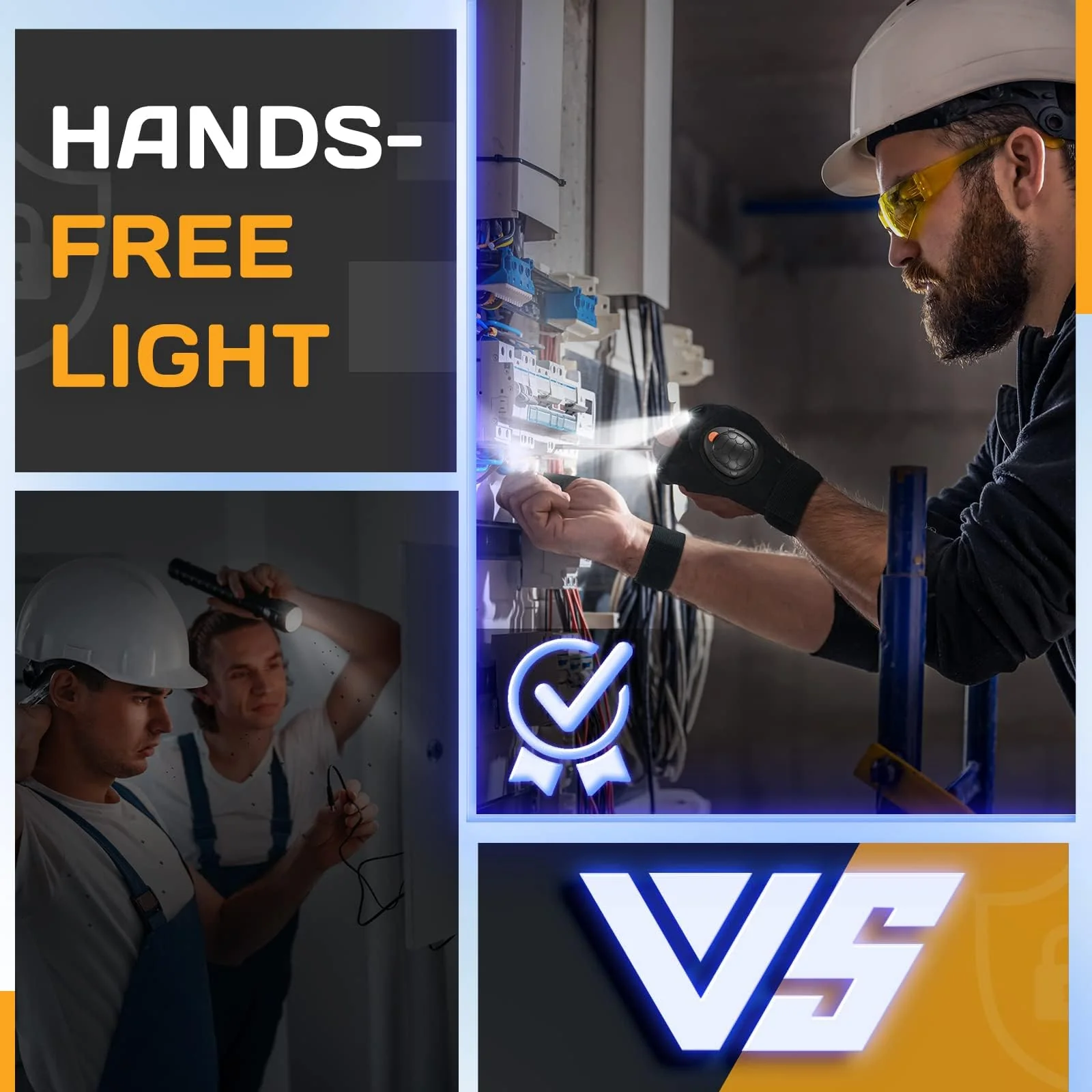PARIGO Flashlight Gloves for Men Rechargeable (1 Pair) Stocking Stuffers for Men Dad Him Husband Teen Boys, Christmas Birthday Gifts Cool Gadgets Led Gloves for Fishing Camping Repairing - Image 4
