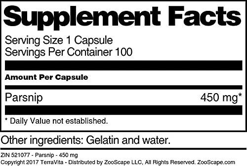 Parsnip - 450 mg (100 Capsules, ZIN: 521077) - Image 3