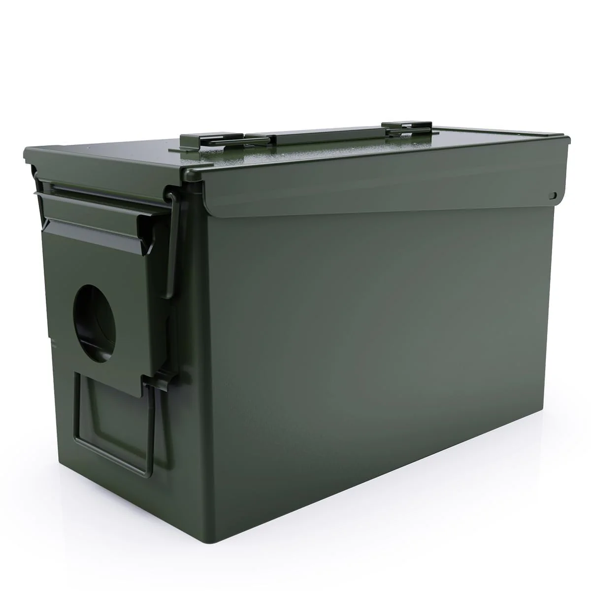 PATRON 50 Cal Ammo Can Metal 9mm Ammo Box Storage Crate Case for Shotgun Bullet Rifle Nerf Ammunition Waterproof Case-Gard Organizer Christmas Gifts for Men,Gift Boxes for Dad Husband Father (Green)