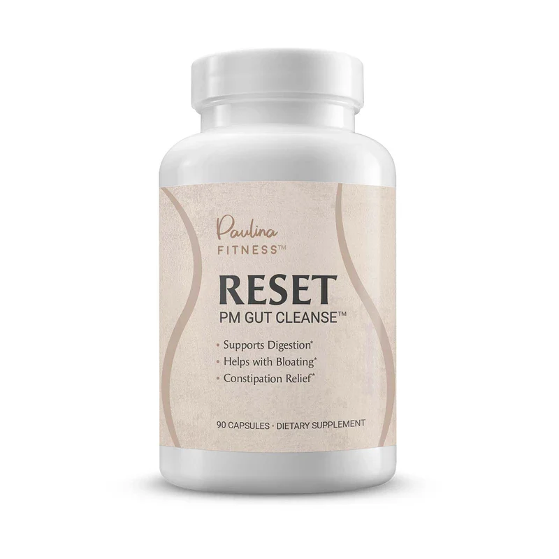 Paulina FITNESS Reset Overnight Digestive Aid, Bloating Relief, & Gut Health Supplement | Natural Detox & Digestive Cleanse to Support Weight Management and Relieve Constipation | 90 Capsules