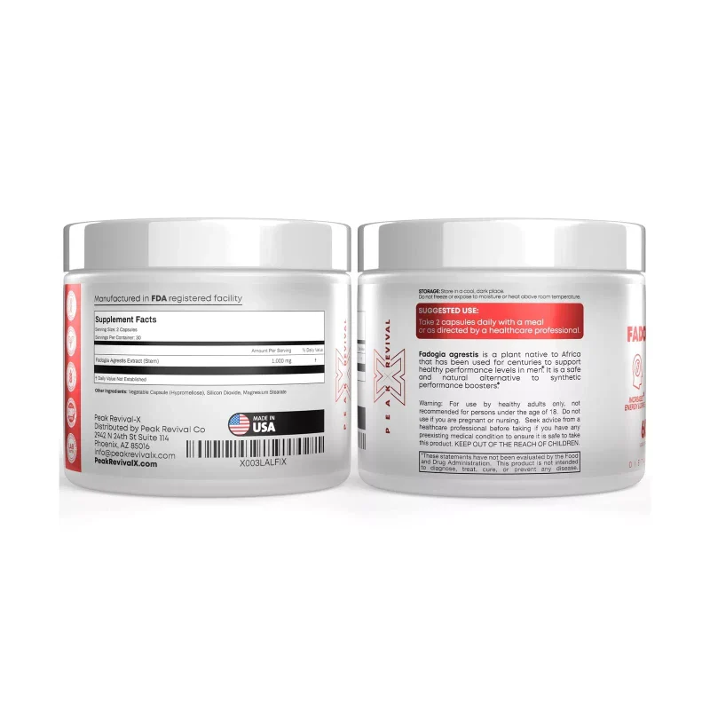 Peak Revival-X Fadogia Agrestis 1000mg Per Serving Supplement - Potent Extract to Increase E... - Image 2