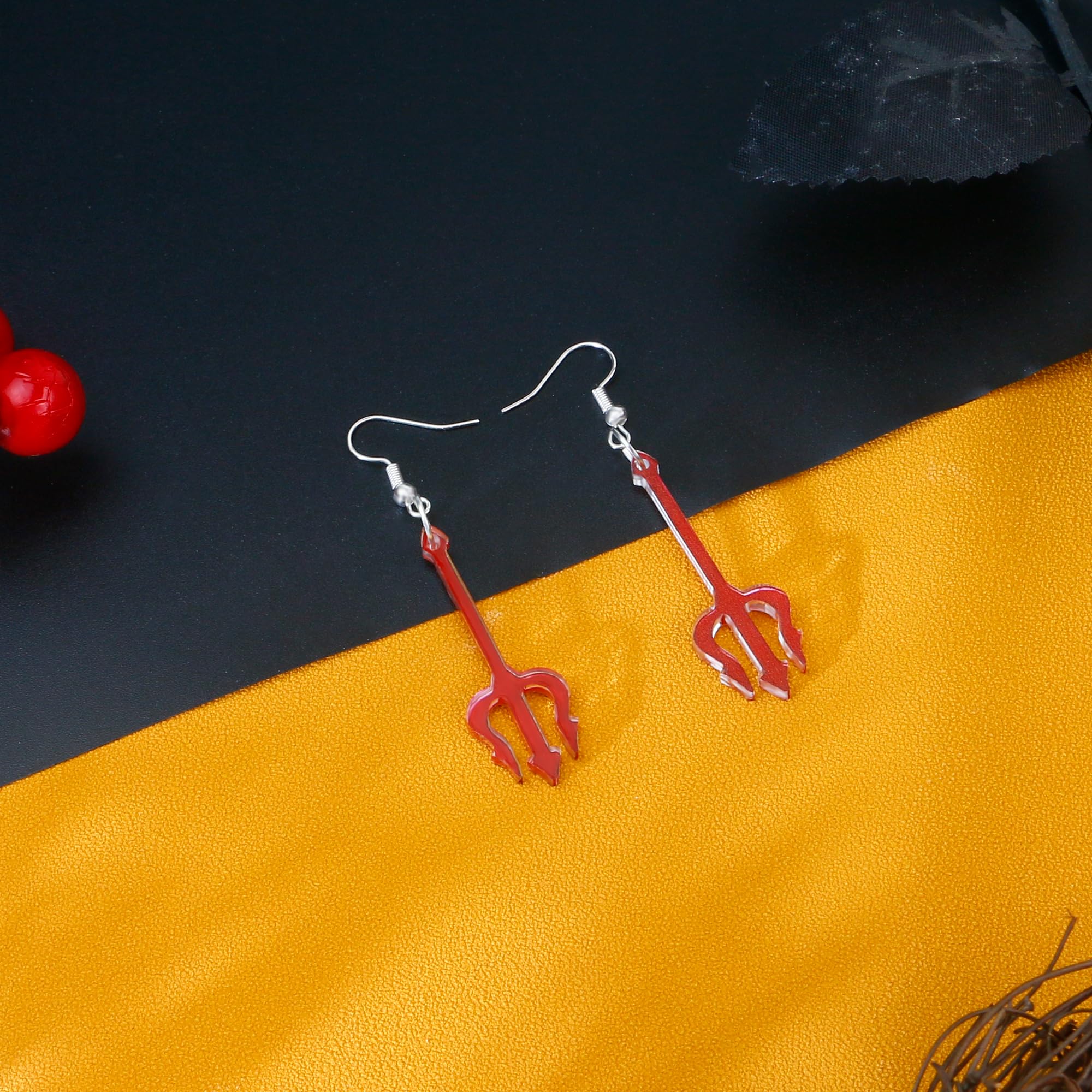 PEALICIOUS Devil Earrings Halloween Earrings Dangle Red Devil Accessories for Women with Lightweight Red Pitchfork as Girl Halloween Costumes Jewelry Fun Spooky Jewelry Christmas Gifts - Image 2