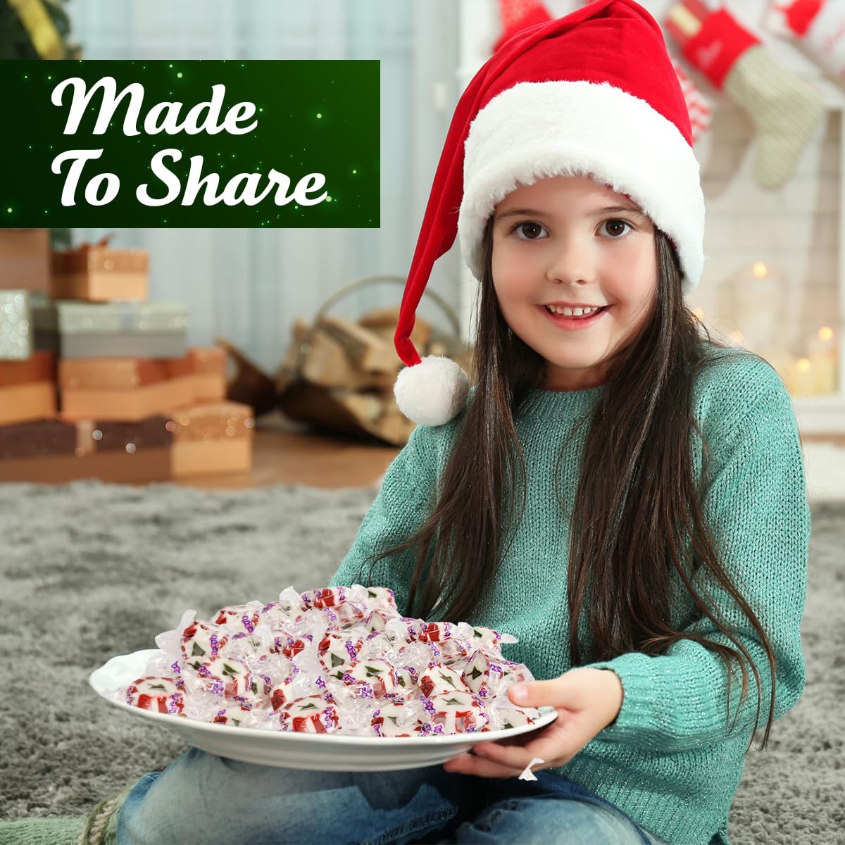 Peppermint Christmas Nougats Bulk Pack 2lb - Delicious Holiday Christmas Candy Individually Wrapped Peppermint Flavor Sweets for a Festive and Indulging Treat - Jelly Xmas Candy Nougat - Image 5