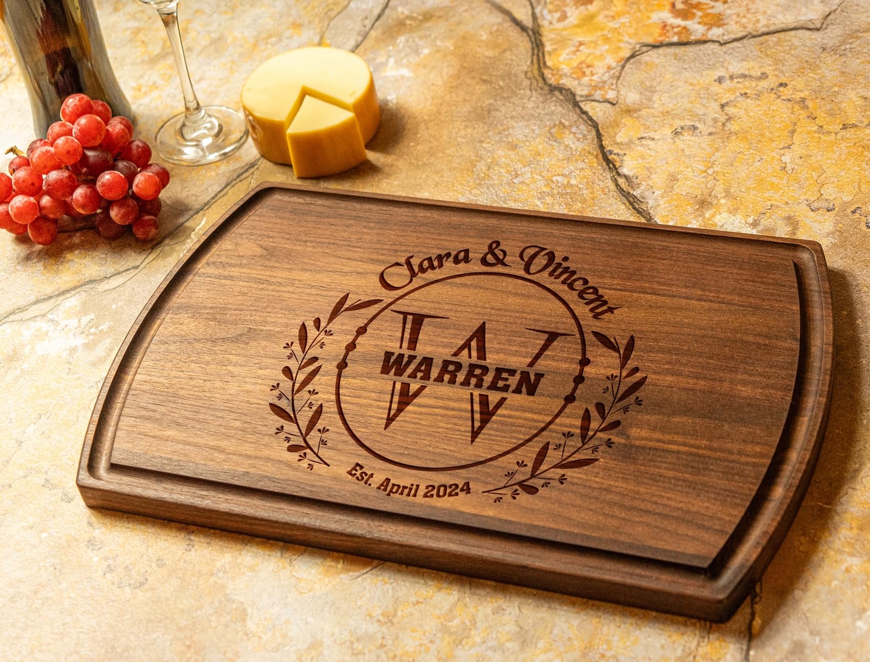 Personalized Cutting Board - Custom Engraved Wood Charcuterie Boards - Unique Christmas, Wedding, Bridal Shower, Anniversary, Housewarming, Real Estate Closing Gift Idea For Couples, Friends, Family - Image 7
