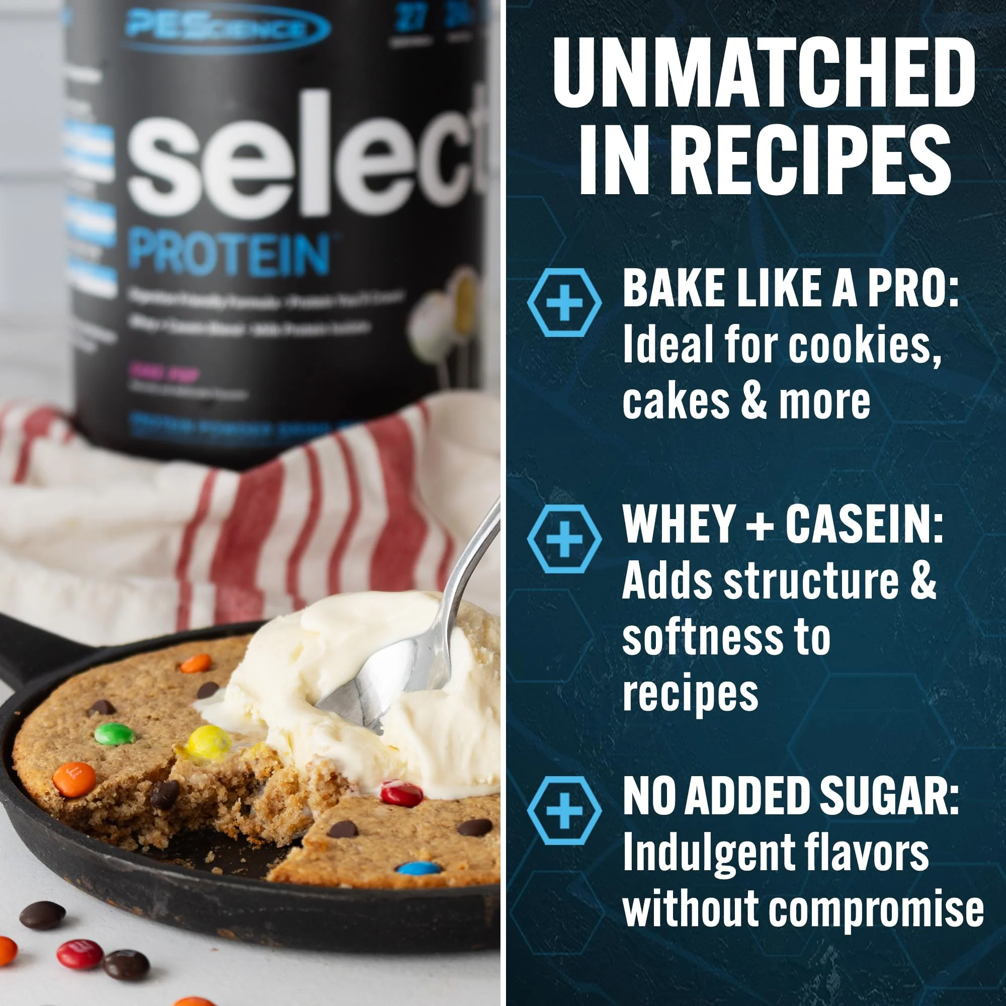 PEScience Select Protein Powder, Whey and Casein Blend, Clean Protein Powder for Women and Men, Low Calorie, Low Carb, Keto Friendly, Gluten Free, Cake Pop, 55 Servings - Image 6
