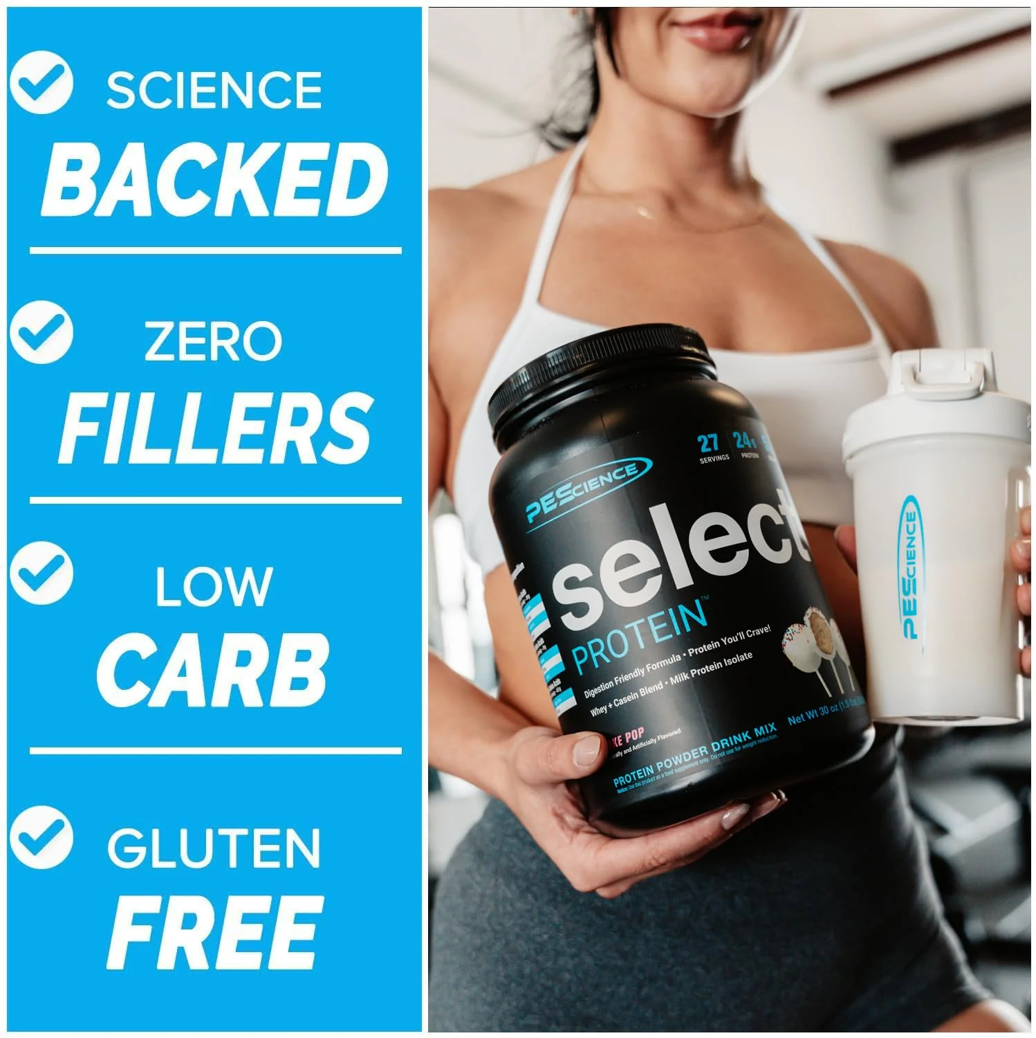 PEScience Select Protein Powder, Whey and Casein Blend, Clean Protein Powder for Women and Men, Low Calorie, Low Carb, Keto Friendly, Gluten Free, Gourmet Vanilla, 27 Servings - Image 4